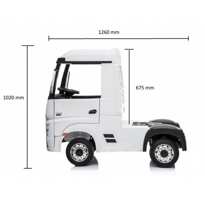 Auto Elettrica Camion Bambini 12V Mercedes Actros Bianco con radiocomando