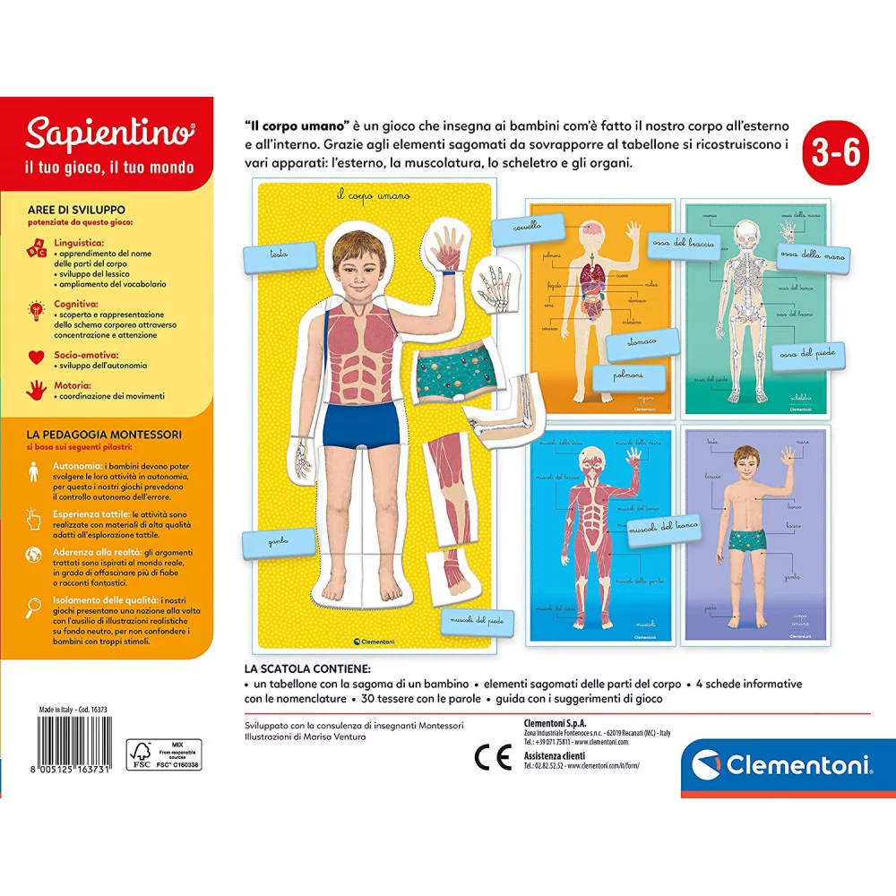 Sapientino Corpo Umano Montessori Clementoni 16373