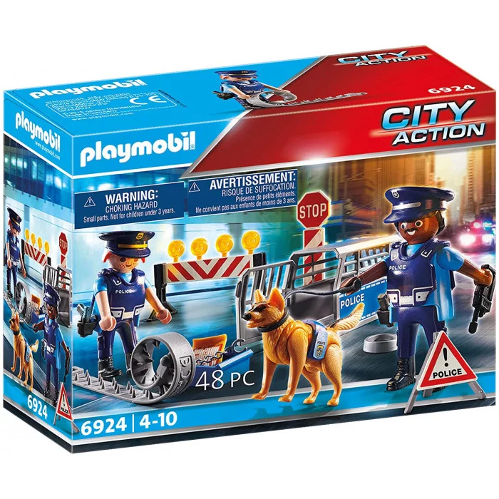Playmobil 6924  Posto Di Blocco Della Polizia