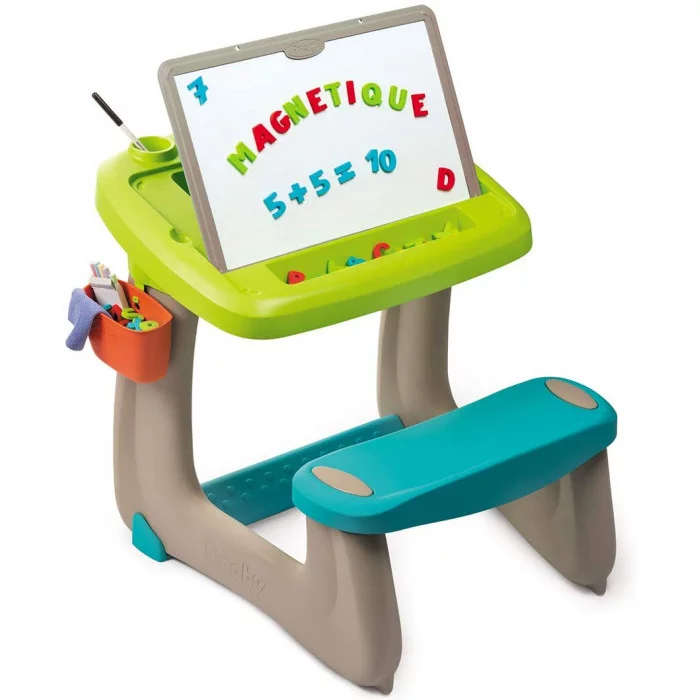 Activity Super Banco Scuola Double face, magnetico 80 accessori inclusi Smoby