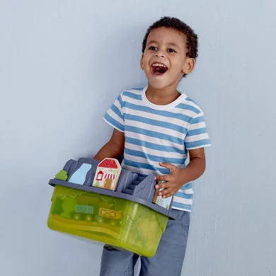 Set da 50 Pezzi da Treno con Pratica Scatola portaoggetti Hape