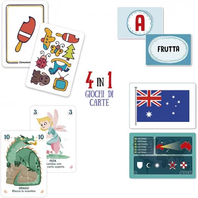 Clementoni 16720 4 in 1 Giochi di Carte