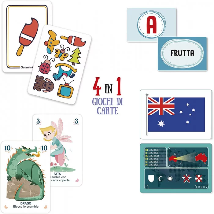 Clementoni 16720 4 in 1 Giochi di Carte