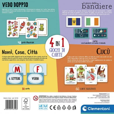 Clementoni 16720 4 in 1 Giochi di Carte
