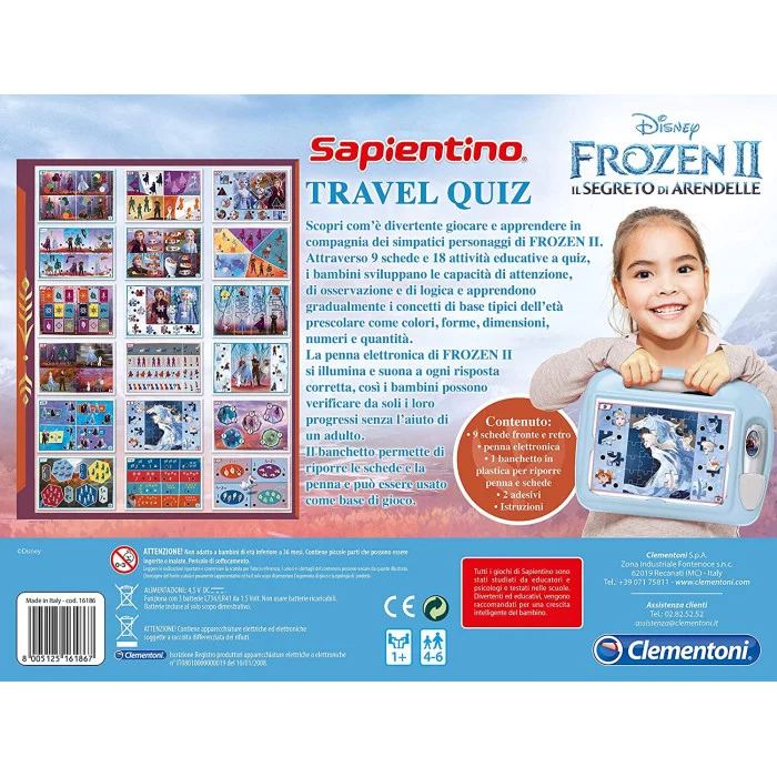 Sapientino Travel Quiz Frozen Clementoni 16186