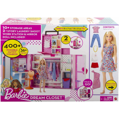 accessori Scarpe Borse Specchio 2 bambole incluse Armadio vestiti per bambole