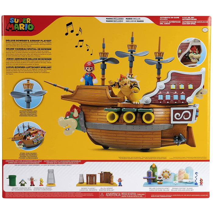 Super Mario Dlx Bowser Ship Playset