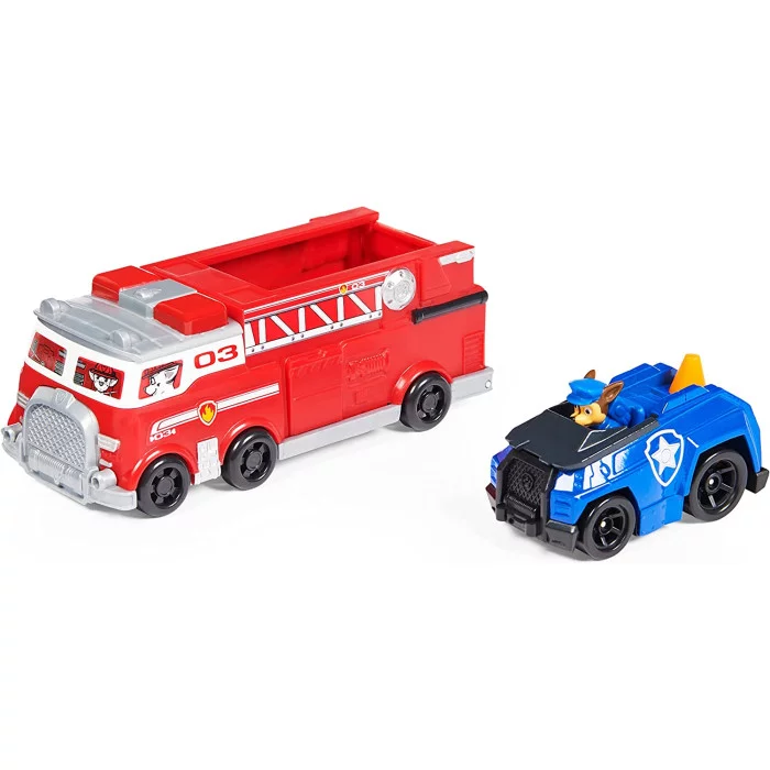 PAW Patrol Camion dei Pompieri e auto della polizia di Chase in metallo