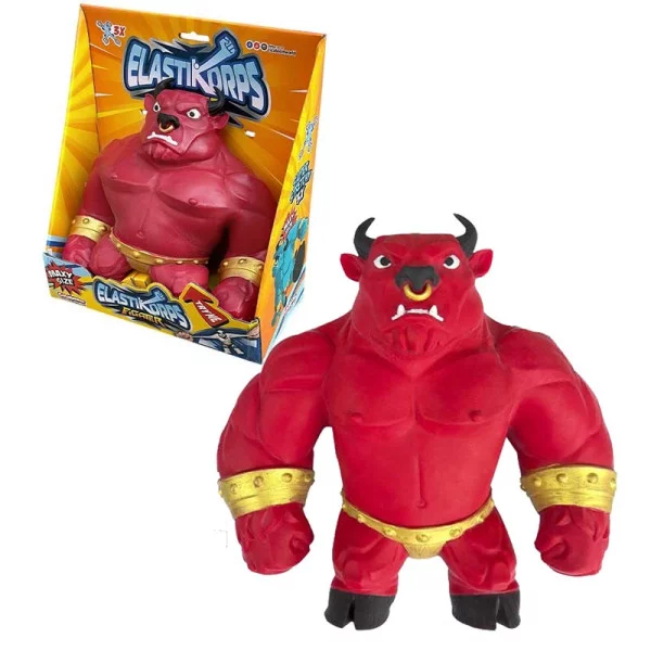 Personaggio Gigante Maxi Bull Red Allungabile Elastikorps Fighter Collection