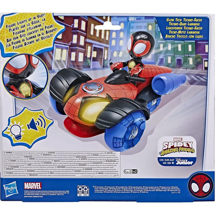 Marvel Spidey e i Suoi Fantastici Amici Veicolo Techno-Racer con Tecnologia Glow Tech Hasbro