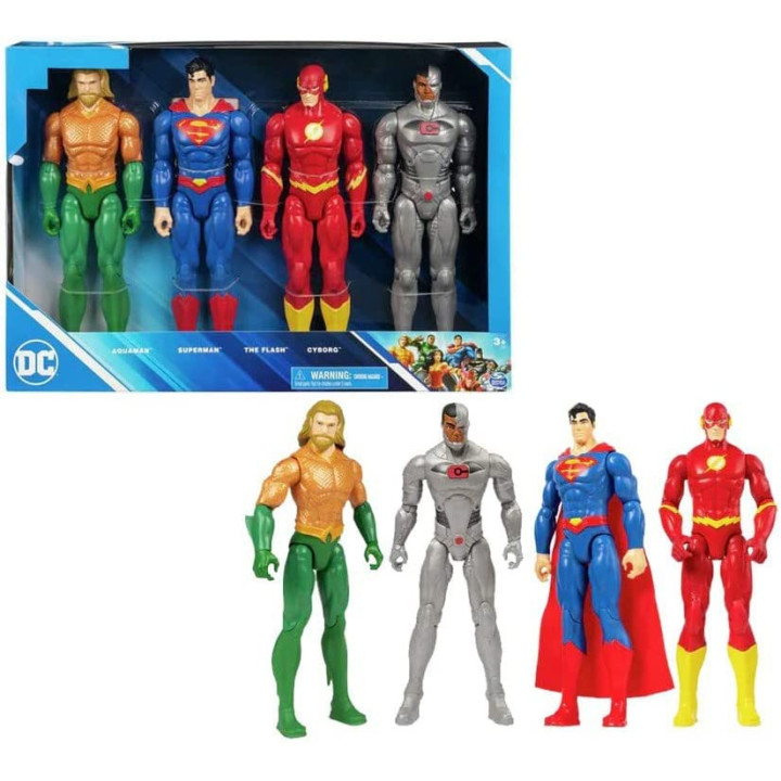 Super Eroi DC Set di 4 Personaggi da 30cm