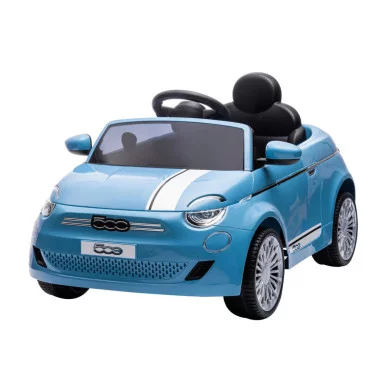 Auto elettrica FIAT 500e Celeste con radiocomando 12v Globo