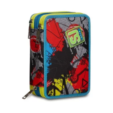 Astuccio scuola 3 zip SJ Glitzled Boy