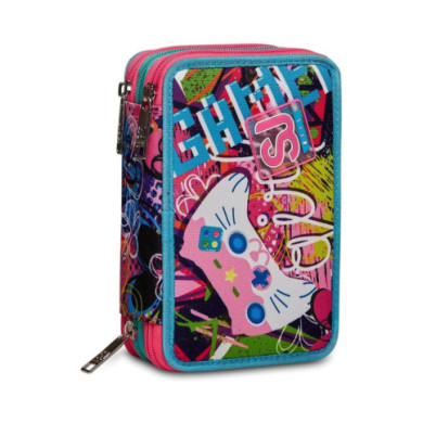 Astuccio scuola 3 zip SJ Gleamled Girl