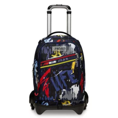 Zaino Scuola Con Trolley Seven Jack-3wd+ Spray Wall