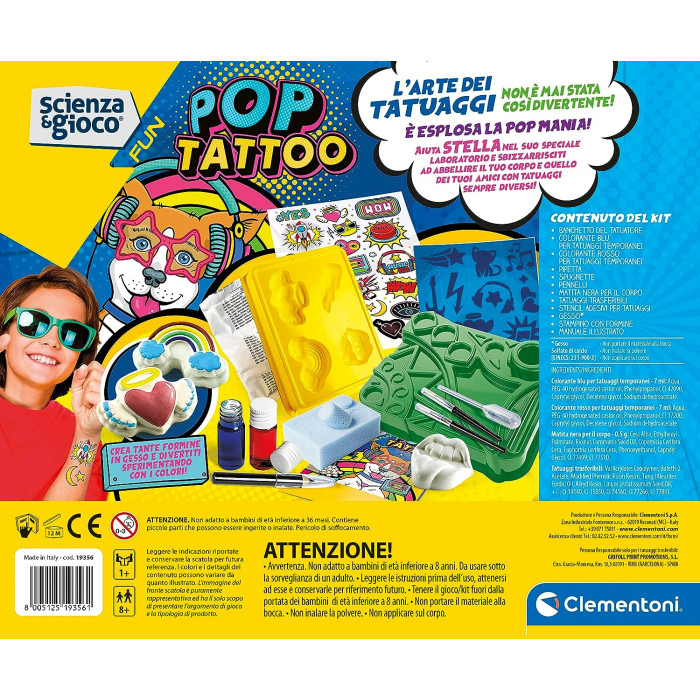 Scienza e Gioco Fun Pop Tattoo Fabbrica Clementoni 19356