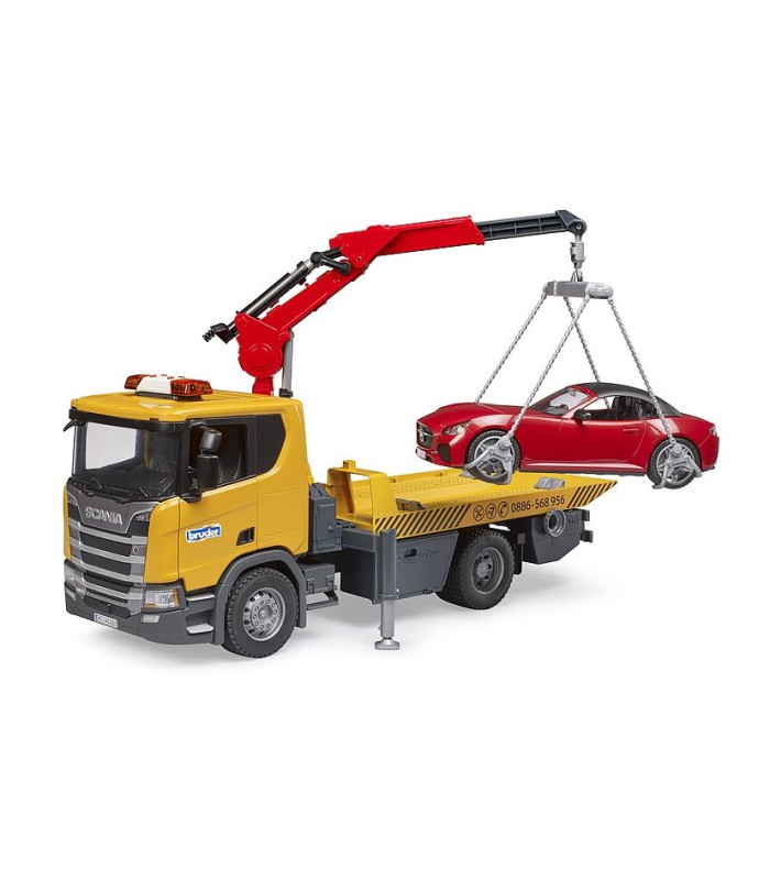 Camion di soccorso stradale Scania Super 560R e roadster Bruder