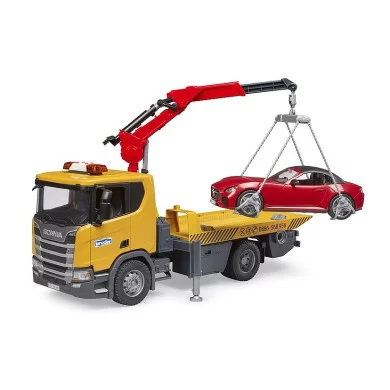 Camion di soccorso stradale Scania Super 560R e roadster Bruder