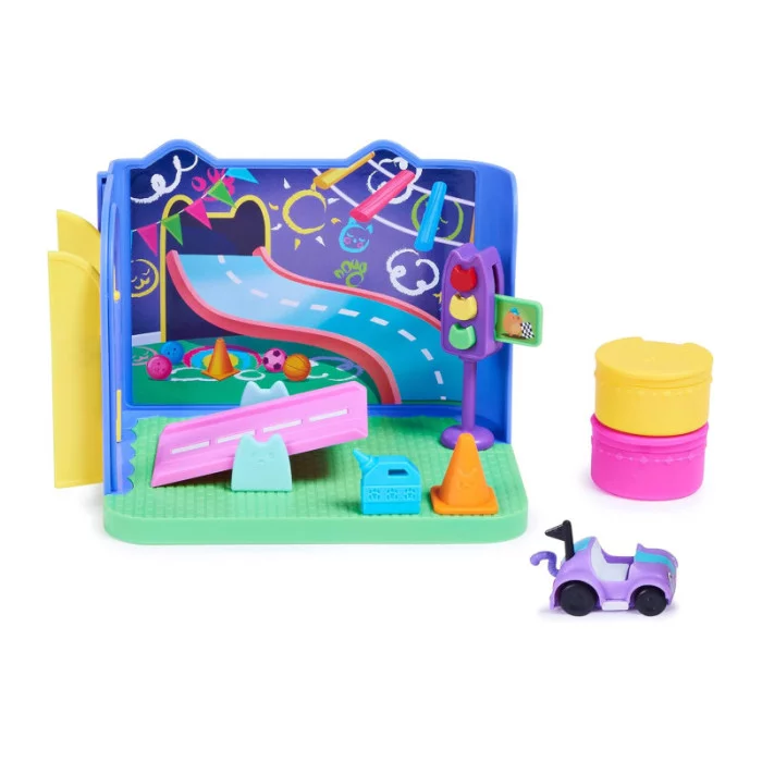 Gabby's Dollhouse, Stanza dei Giochi Purr-ific con la macchinina Giocattolo Carlita
