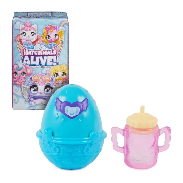 HATCHIMALS Alive Confezione Singola con Mini Personaggi in Uova Che Si Schiudono con l'Acqua