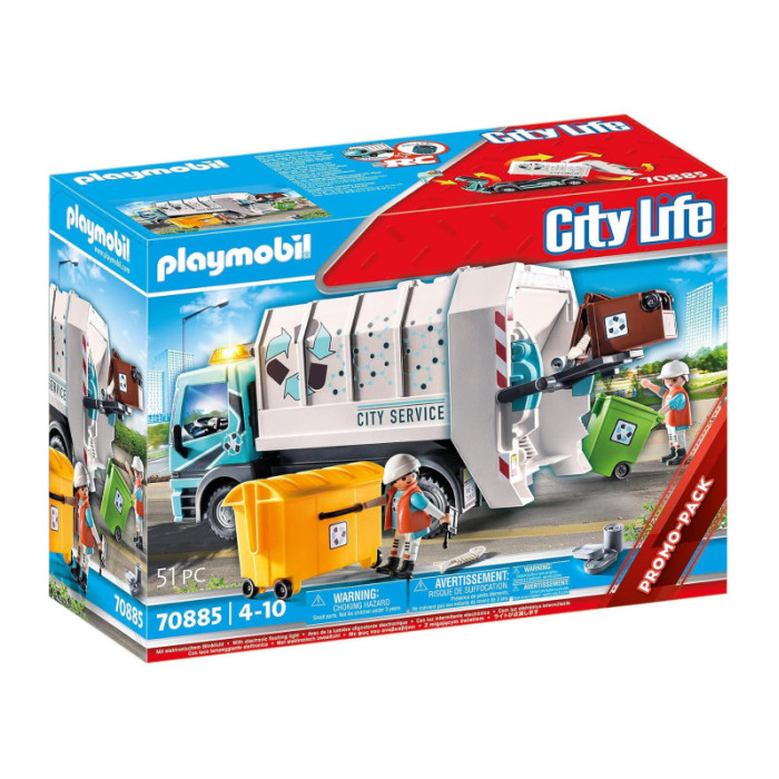 Playmobil City Life 70885 Camion smaltimento rifiuti con lampeggiante