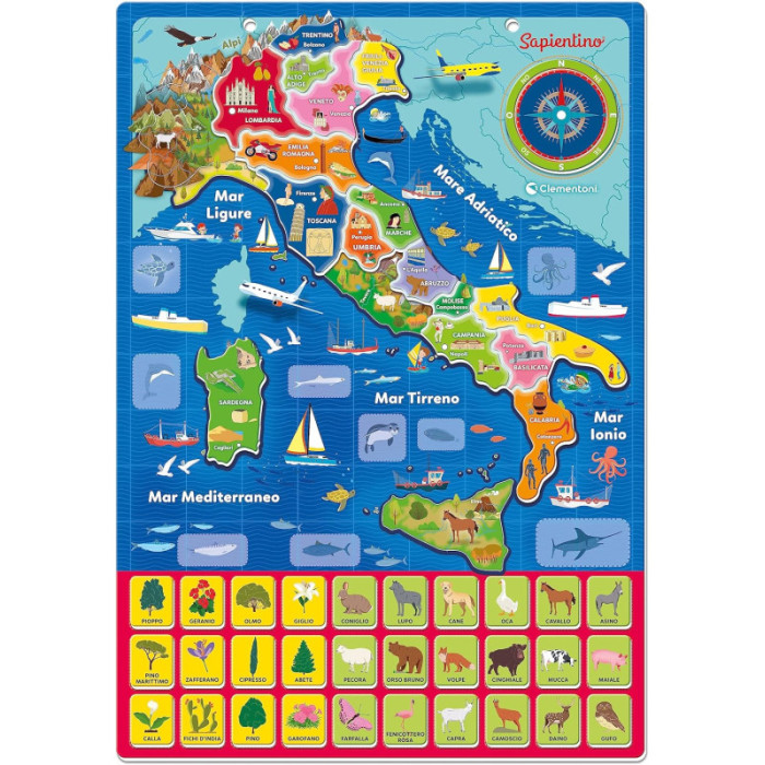 Sapientino Geo-puzzle Magnetico Italia Clementoni 16751