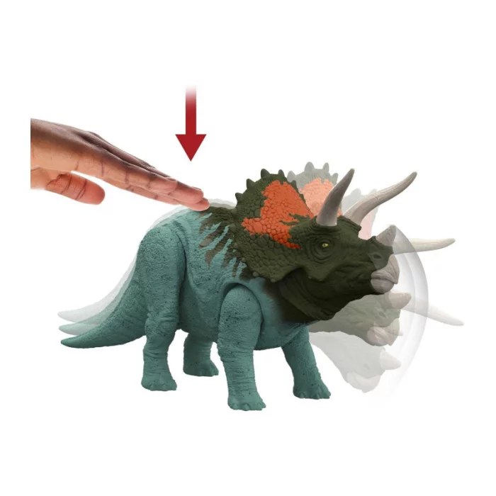 Jurassic World Dominion Attacco Ruggente Triceratopo HDX40