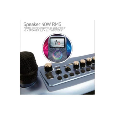 Canta Tu Karaoke Professionale 2023 Completo con Microfono Wireless Blu