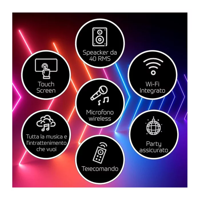 Canta Tu Karaoke Professionale 2023 Completo con Microfono Wireless Blu