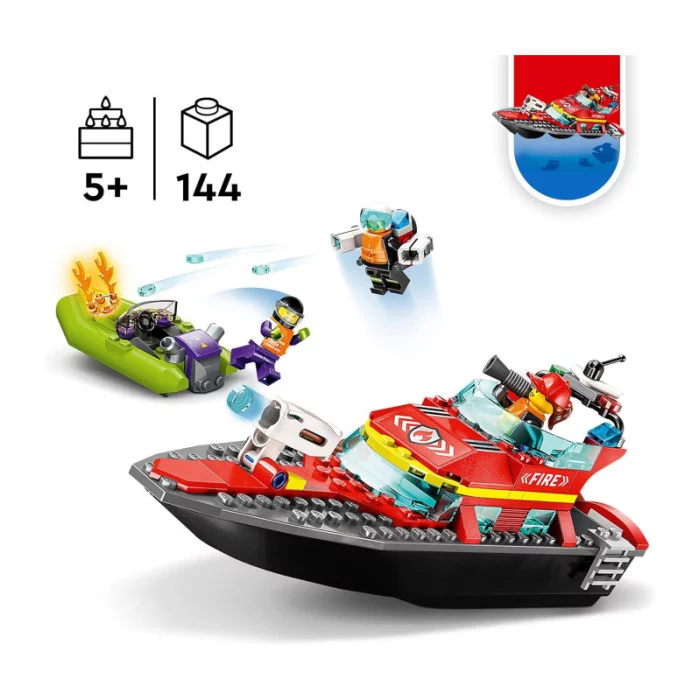 LEGO CITY 60373 La barca di salvataggio dei pompieri 60373