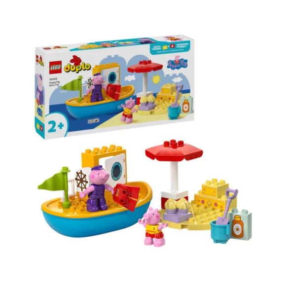 LEGO DUPLO 10432 Viaggio in Barca di Peppa Pig, Giochi Educativi per Bambini 2+ con 2 Personaggi, Idea Regalo di Compleanno