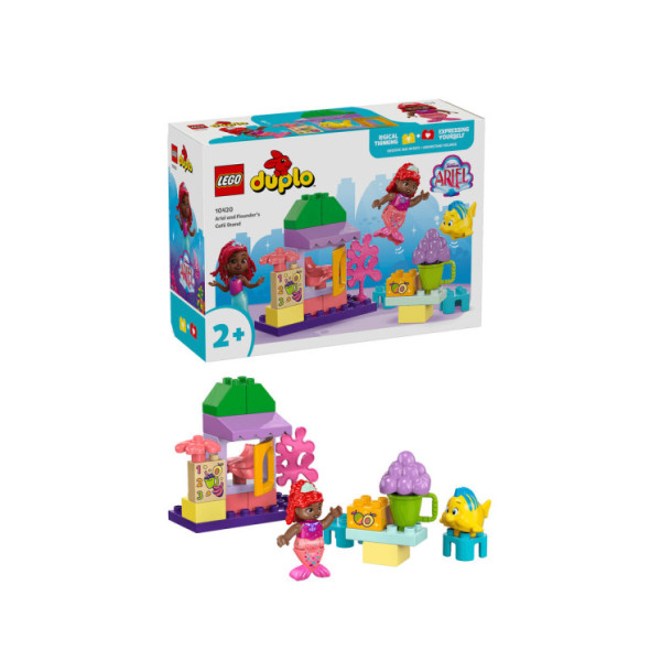 LEGO DUPLO Disney 10420 Il Chiosco del Caffè di Ariel e Flounder, Giocattolo della Sirenetta, Giochi Educativi Bambini 2+
