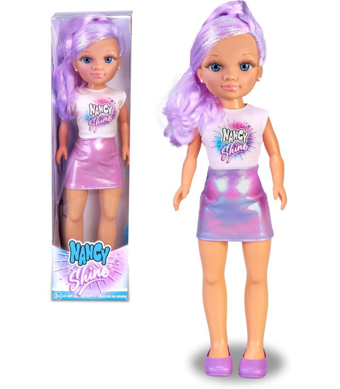 Nancy Shine Bambola con capelli lunghi con meches viola