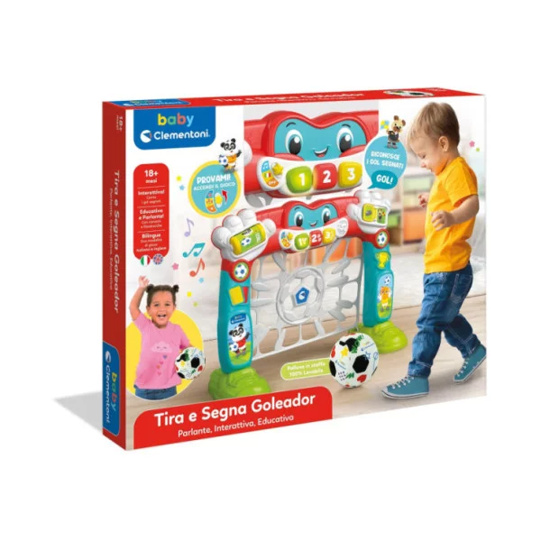 Tira e Segna Goleador Porta Calcio Pallone Centro attività Parlante Clementoni 17954