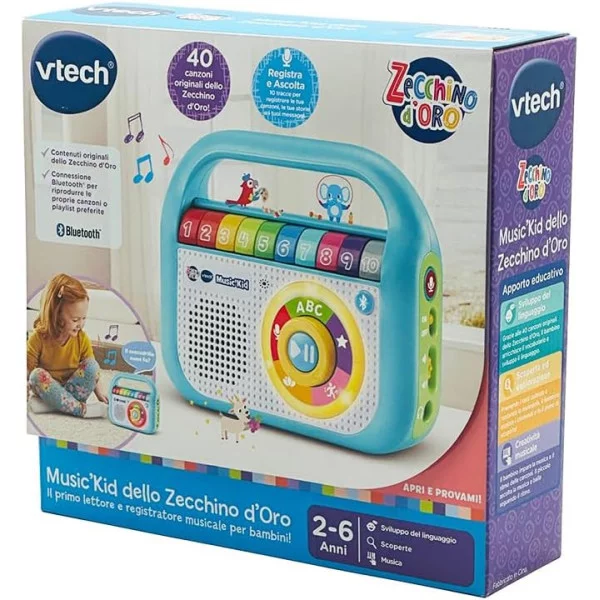 Music Kid Lettore MP3 Bambini con 40 Brani Originali dello Zecchino D’Oro Vtech