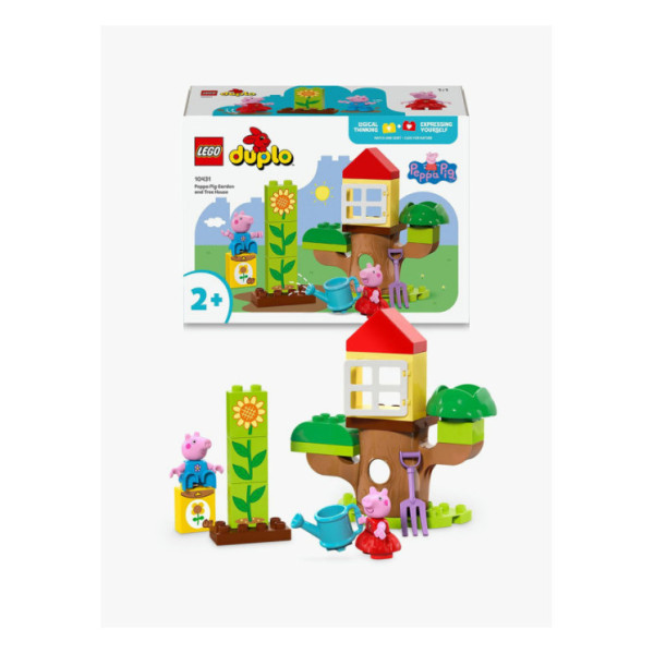 LEGO DUPLO 10431 Il Giardino e la Casa sull’Albero di Peppa Pig, Giochi Educativi per Bambini 2+ Anni, Playset con Personaggi
