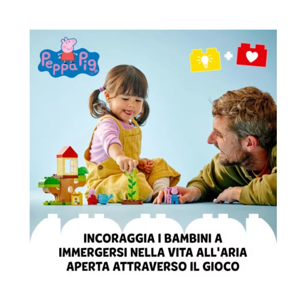 LEGO DUPLO 10431 Il Giardino e la Casa sull’Albero di Peppa Pig, Giochi Educativi per Bambini 2+ Anni, Playset con Personaggi