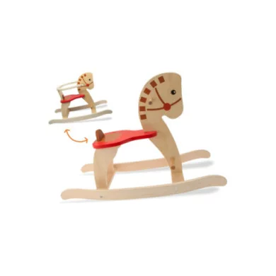 Cavallo a Dondolo per bambini in Legno con anello di sicurezza Teorema