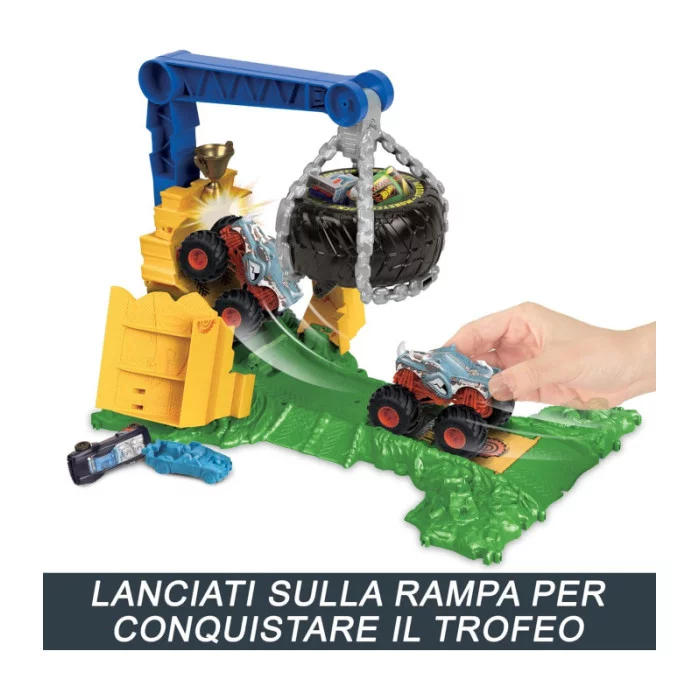 Hot Wheels Monster Trucks Sfida Demolizione del Carico Rhinomite HTP18