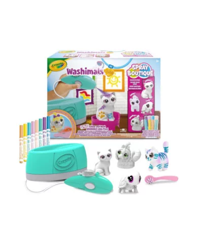 Washimals Pets Spray Boutique Set attività Colora Lava Ricolora con 4 Cuccioli Crayola