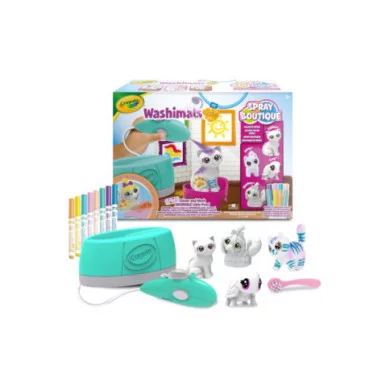 Washimals Pets Spray Boutique Set attività Colora Lava Ricolora con 4 Cuccioli Crayola