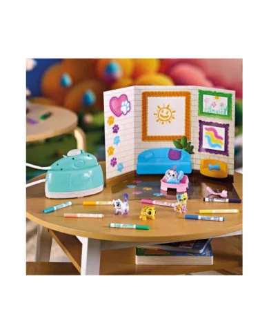 Washimals Pets Spray Boutique Set attività Colora Lava Ricolora con 4 Cuccioli Crayola