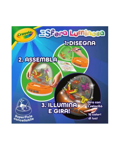 Sfera Luminosa Set Motorizzato con Luci e Movimento per Creare Disegni su Due Livelli CRAYOLA