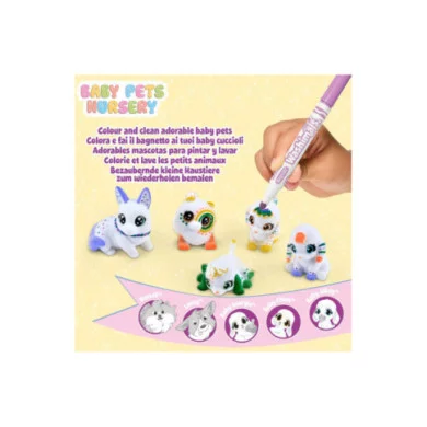 Washimals Pets Baby Pets Nursery Set con 5 Cuccioli