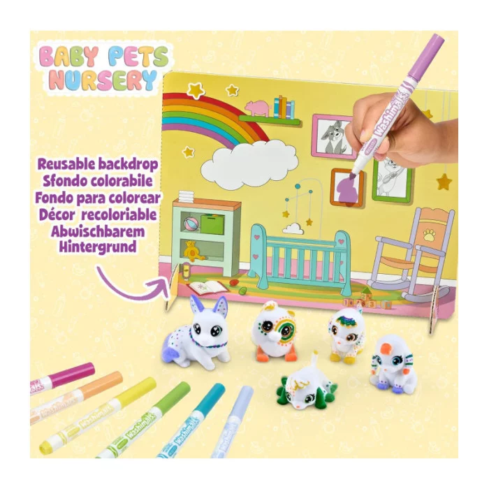 Washimals Pets Baby Pets Nursery Set con 5 Cuccioli