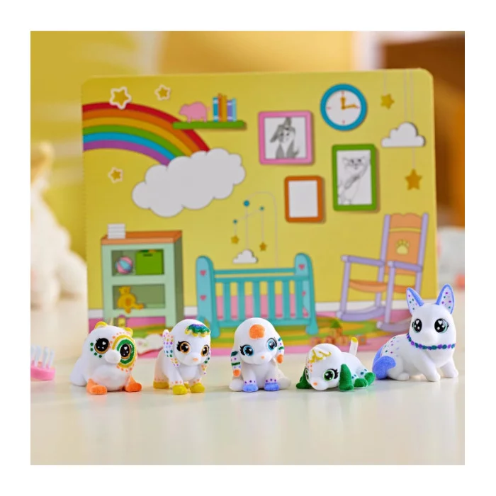 Washimals Pets Baby Pets Nursery Set con 5 Cuccioli