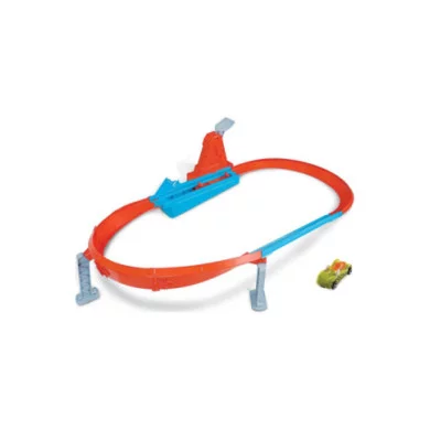 Hot Wheels, Playset Pista Sfida di velocità e Curva Estrema con Macchinina GJM75