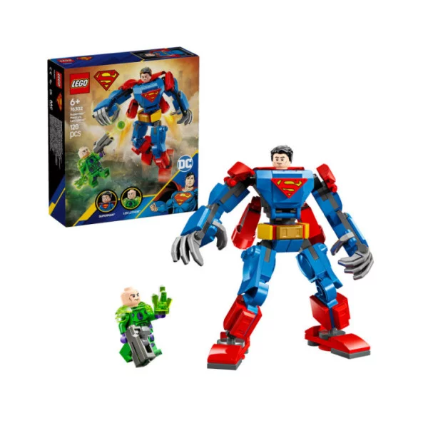 LEGO DC 76302 Mech di Superman Contro Lex Luthor - Action Figure Giocattolo del Supereroe con 2 Minifigure, Giochi Bambini 6+
