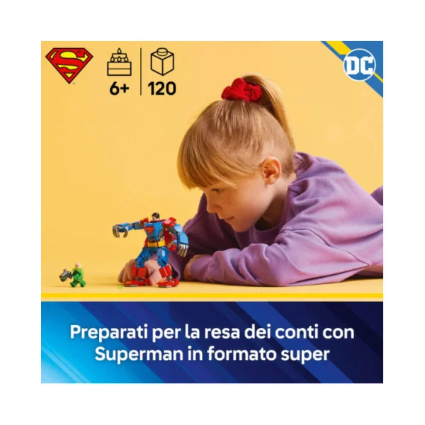 LEGO DC 76302 Mech di Superman Contro Lex Luthor - Action Figure Giocattolo del Supereroe con 2 Minifigure, Giochi Bambini 6+