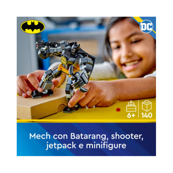 LEGO DC 76270 Armatura Mech di Batman, Action Figure Giocattolo, Robot Snodabile da Collezione, Giochi Creativi per Bambini 6+
